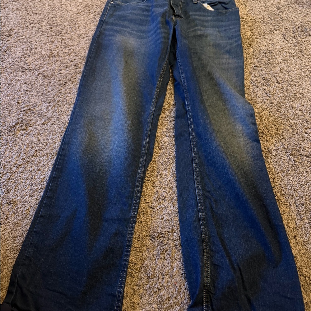 Men's Wide-Leg Jeans in Dark Blue Wash